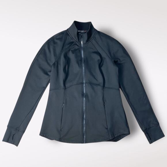 Spyder Women’s Black Athletic Jacket Size M Gym Casual Fall Winter Hiking - Picture 1 of 8